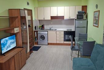 вид на гостиную и кухню