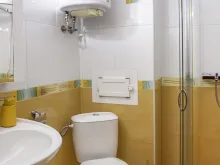 Туалет и душевая кабина в ванной комнате
