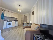 комфортное зонирование на гостиную, кухонную и спальную зоны