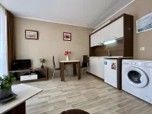 вид на гостиную и кухню