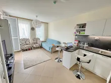 вид на гостиную и кухню